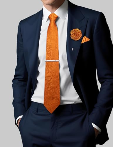 Image of DiBanGu Silk Zipper Ties for Men, Formal Pre-tied Necktie | Adjustable Tie,6PCS,Various Design Styles,Jacquard Woven,Skin-friendly,Practical Gift,Great for Wedding Party,Business Formal