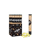 OH YEAH - 12 Unidades - Cañón Confeti Foil Oro y Plata - 40 cm - Fiestas y Celebraciones - Ideal para Bodas, Cumpleaños, Eventos y Despedidas - Gran Potencia de Alcance - FÁCIL DE USAR