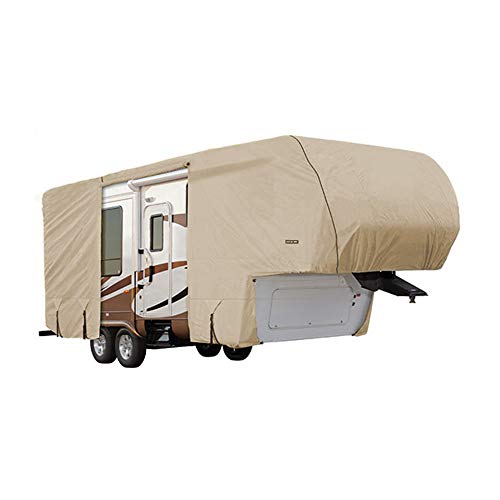 Eevelle Goldline Fifth 5Th Wheel Trailer Cover - Rv Cover - Waterproof, Heavy Duty, Uv Protection, Anti Rot - Tan - Gray #TOP1
