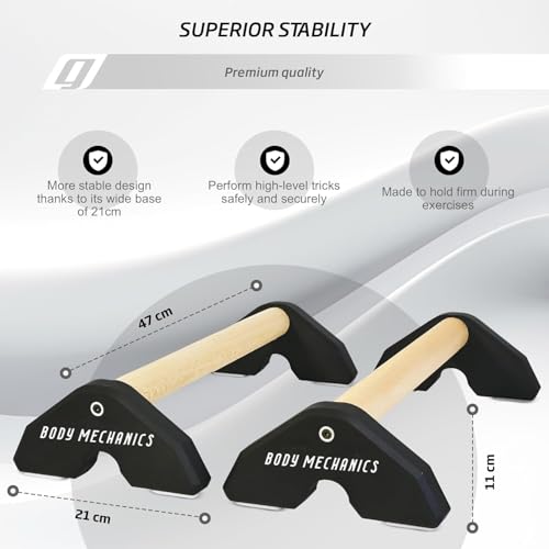 Image of CALISTHENICS PARALLETTES - BODYMECHANICS (BLACK - 8 INC)