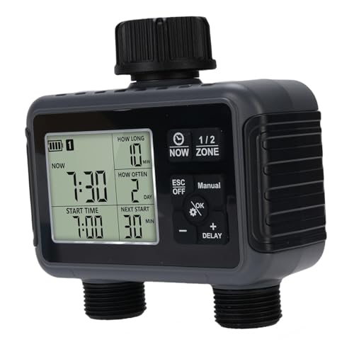 Smart Watering Timer 3 Watering Modes 2 Zone Sprinkler Timer Double Outlets Irrigation Water Valve Controller for Yard Garden