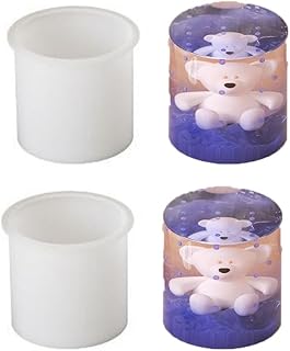 Menbiss シリコンモールド 円柱型 2個セット 同サイズ,レジン用 抜き型 エポキシ樹脂 キャンドル ソープモールド ハンドメイド アートクラフト用 (直径50mm)