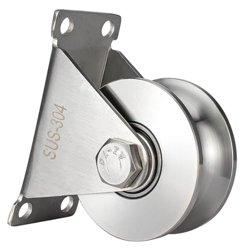 Heavy Duty Large 68 mm Pulley Wheel, Duplex Bearings Inside, Wall Mounted Industrial Rope Pulley for Lifting, 1 Pack