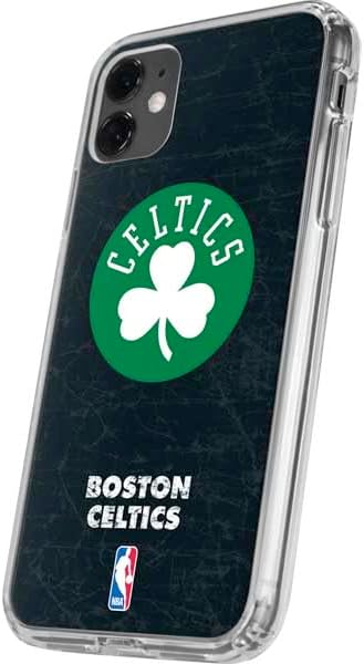 Skinit Clear Phone Case Compatible with iPhone 11 - Officially Licensed NBA Boston Celtics Black Secondary Logo Design