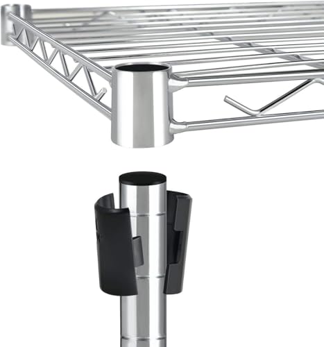 Image of Simple Deluxe Heavy Duty 5-Shelf Storage Shelves, 1750Lb Loading Capacity, 35.43 inch W x 17.72 inch D x 70.87 inch H Adjustable Shelving Unit with Wheels, Chrome