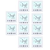Digital Thermostat 16A Raumthermostat Fußbodenheizung Wandheizung weiß LED 10 Stück