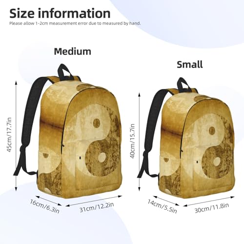 Mochila de mano para laptop con compartimentos y estampado Yin Yang 4