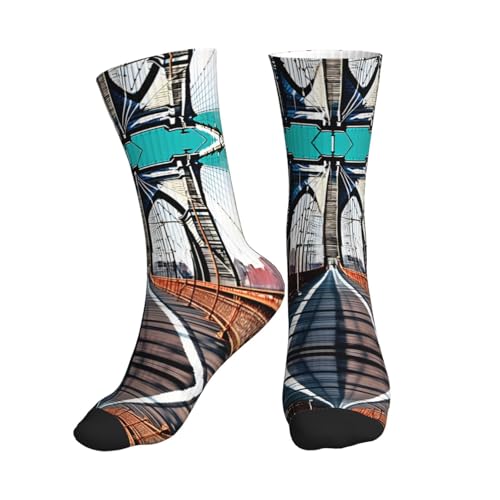 Brooklyn Bridge Fashion Leisure Sports Socks Are Unisex To Keep Feet Dry Suitable Various Outdoor Sports