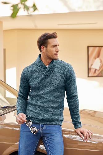COOFANDY Men Dress Sweater Shawl Collar Sweatshirt Fashion Light Fleece Sweatshirt3