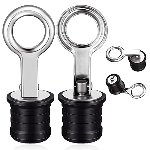2 Pieces Stainless Steel Drain Snap Plug Boat Drain Plug for Drains (1 Inch)