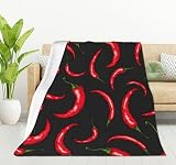 HGOD DESIGNS Manta de forro polar con diseño de chile picante, ultra suave, acogedora, decorativa, para todas las estaciones, para el hogar, sofá, cama, silla, viajes, 100 x 130 cm