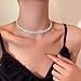 PINCHUAN Silver Choker Necklaces for Women Rhinestone Choker Diamond Choker Necklace Women’s Silver Prom Necklace Sparkly Crystal Rhinestone Choker for Prom Party Jewelry Gift-Silve/LX