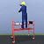LEADALLWAY Scaffolding Platform 4 Foot High Mobile Baker Scaffolding Mini Portable Scaffolding 770 LBS Capacity with Locking Wheels and Tool Bag, Red