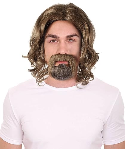 HPO Adult Men's Dark Brown The Dude Big Lebowski Wig