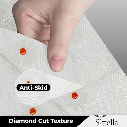 Image of SITTELLA (45cm x 10 m) Food-Grade Anti-Slip Washable Kitchen Drawer & Shelf Liner | Multipurpose Waterproof Fridge, Table & Cabinet Mat | Non-Toxic, Cuttable & Reusable(White -Flower)