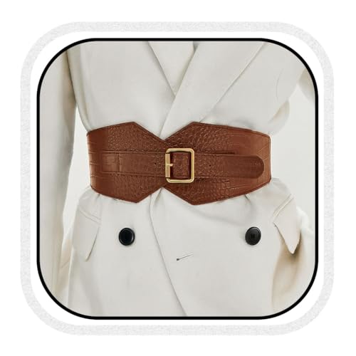 COSYDAYS Black Corset Belt Leather Wide Stretchy Waist Belts Fashion Elastic Waistband Accessories for Women