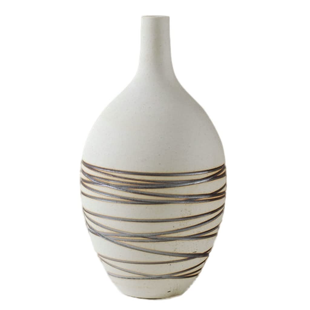 Bzgpmfud B Vase Desktop Ceramic Small Mouth Carving Craft Home Decoration Hotel Entrance(B)
