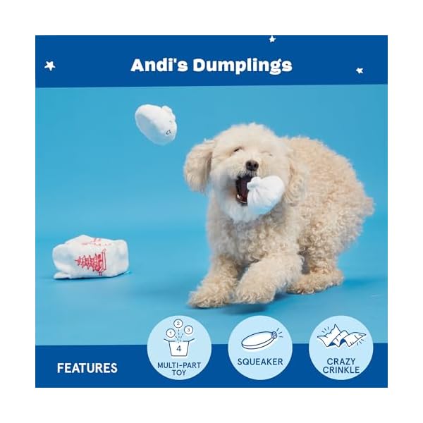 Barkbox 2 in 1 Interaktives Plüsch-Hundespielzeug - Rip and Reveal Spielzeug für Hunde und Welpen - Stimulierendes Quietschendes Haustierspielzeug – Bild 5