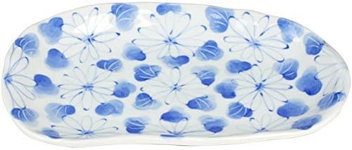 RAO3Z Ranchant 1802-129509/21.5 x 13.5 x 3 cm Chrysanthemum Art, Arita Ware, Made in Japan