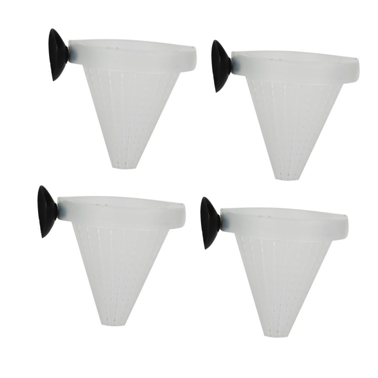 VANZACK 4 Pack Fish Aquarium Feeder Cups Cup Feeders for Feeding Cone for Pet Fish Sturdy Durable Random Color