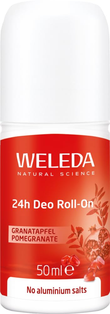 Weleda Deo Roll-on Pomegranate, air freshener roll without aluminum salts, vibrant fragrance composed of orange, davana and vanilla, for 24h efficacy and protection (1X50ml)