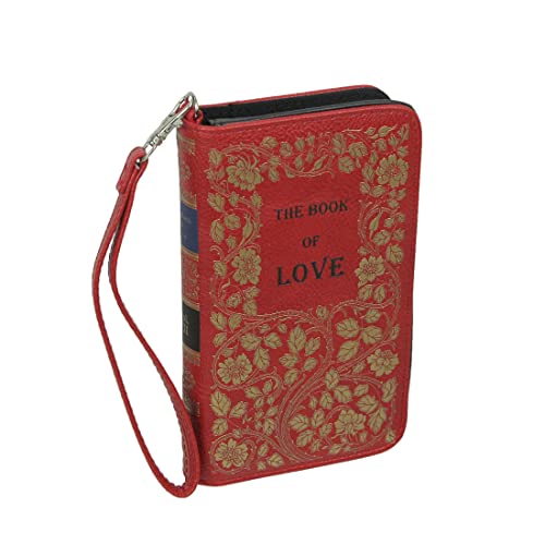 Things2Die4 Red and Gold Book of Love Wallet ID Holder Snap Close Novelty Fashion Wristlet