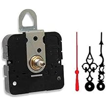 Takane Quartz Clock Movement Mechanism, Choose Your Hands and Size, USA Made 7/16" Threaded Shaft for dials up to 1/4" Thick, C Hands with red