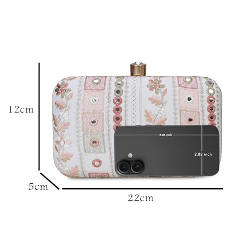 Image of LONGING TO BUY Hand Crafted Designer Box Clutch - Zari Embroidery For Women
