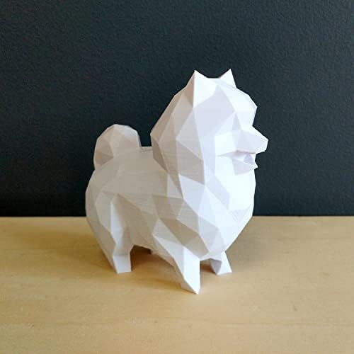 Spitz Alemão Decorativo - 10 Cm Altura -Toque 3D Cor: Branco