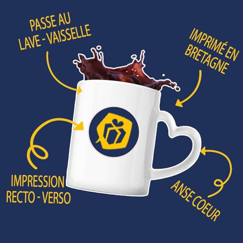 Otshirt Tasse Cyril ne fait pas les choses a moitie - Mug avec Anse Cœur - Idée Cadeau Prénom Personnalisable Humour Anniversaire Fête Retraite Drôle Original Collègue – vue 2