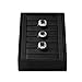 Papten Premium Ring Display Stand Rings Tray Holder Small Ring Organizer Case PU Leather Rings/Earrings Stand Bearer(Black)