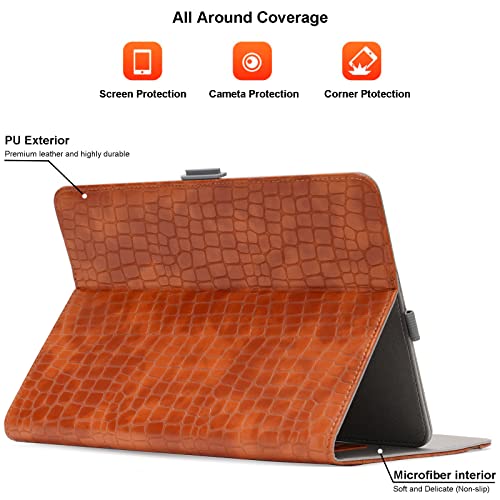 Wanlijin 9-11 Inch Universal Tablet Case, Pu Leather Stand Folio Universal Protective Cover For 9"-11" Tablet, With Pencil Holder And Multiple Viewing Angles (Brown) #TOP1