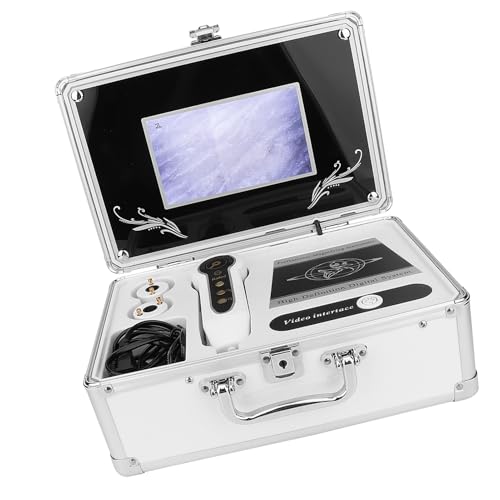 Dioche Hair Scalp Detector Professional 7 Inch Screen Photo Freeze Skin Analyzer with 50X 200X Lenses for Home Salon Use ABS Material