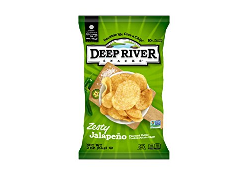 Deep River Snacks Zesty Jalapeno Kettle Cooked Potato Chips, 2-Ounce (Pack of 24)