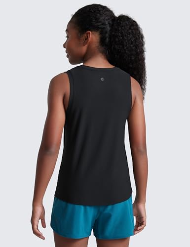 CRZ YOGA Girls Cloudweight Athletic Tank Tops Hip Length Crew Neck Sleeveless Teen Kids Active Casual Dance Yoga2