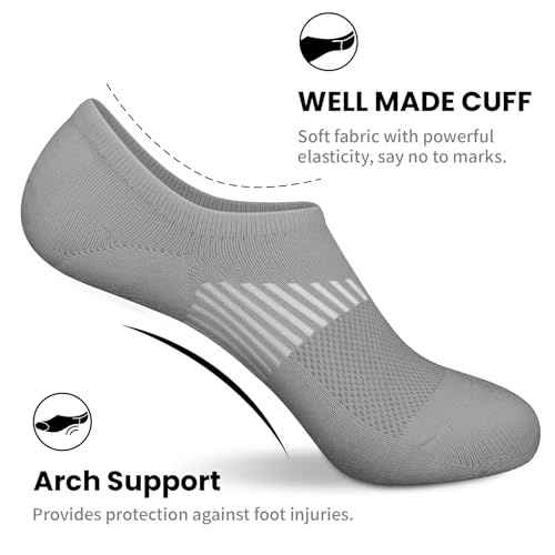 wernies No Show Socks Womens 8 Pairs, Ankle Non Slip Low Short Invisible Thin Liner Socks4