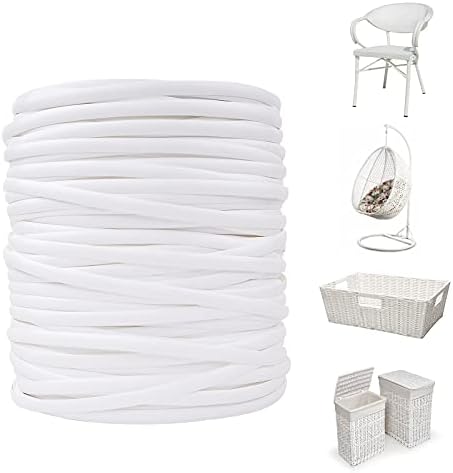 Wicker Repair Material， Flat Synthetic Rattan Weaving Material Plastic Rattan for Knit and Repair Chair Table,Storage Basket,Ect (White A)