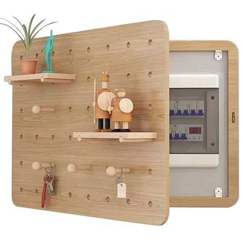 Cache-compteur électrique mural en bois 35x25 cm pour salon - 2