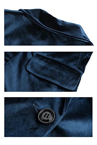Wemaliyzd Womens Velvet Jacket Slim Fit 1 Button Blazer Office Lady(Deep Green,Xx-Large) #TOP2
