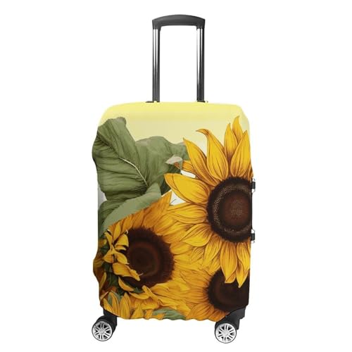 Sunflowers Floral Luggage Cover Elastic Suitcase Protector Case Anti-Scratch Washable Baggage Covers Protector For Traveling, Aircraft Consignment M