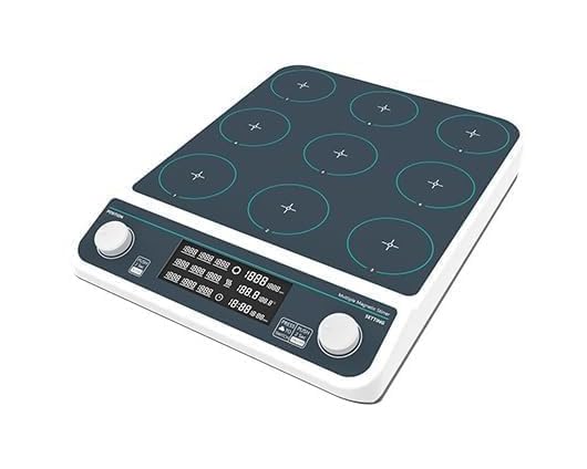 Agitador magnético multiposición con 9 puntos de agitación, velocidad 50-1500 RPM, volumen máximo de agitación 9 x 16.9 fl oz, función de