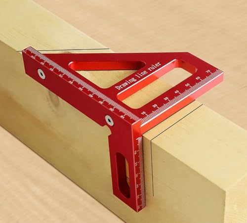 3D Multi-Angle Measuring Ruler, 45/90 Degree High Precision Woodworking Square Protractor, Drawing Line, Miter Triangle Ruler, Layout Measuring Tool (R) for Engineers, Carpenters
