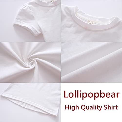 Girls T-Shirt Short-Sleeve Basic Tee White Shirt Casual Daily Tshirts Tee3