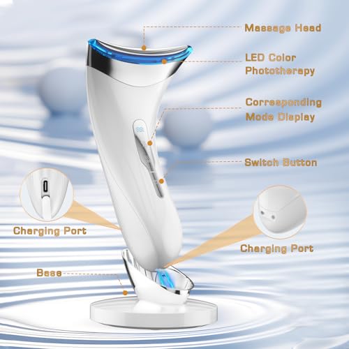 Facial Massager Face Lifting Device: Electric Skin Tightening Machine Neck Lift with 45°C Heat EMS Massage - 3 LED Microcurrent Wand Anti-Wrinkle - Anti-Aging Neck Eye Massagers for Skin Care - Image 6