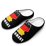 Germany German Map Flag Men's Cozy Slippers Warm Anti-Skid Rubber Shoes Indoor Outdoor Bedroom House