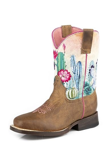 ROPER Girls' Little Cacti Western Boot Square Toe - 09-018-7022-8577 TA 11 D Tan