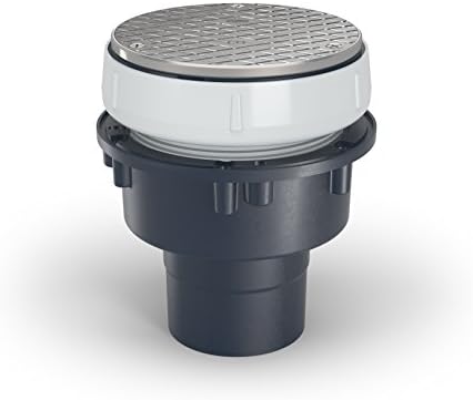 Zurn EZC-PV4 EZC PVC Floor Drain Cleanout, 5" Round Nickel Bronze Head, with 4" Solvent Weld Outlet
