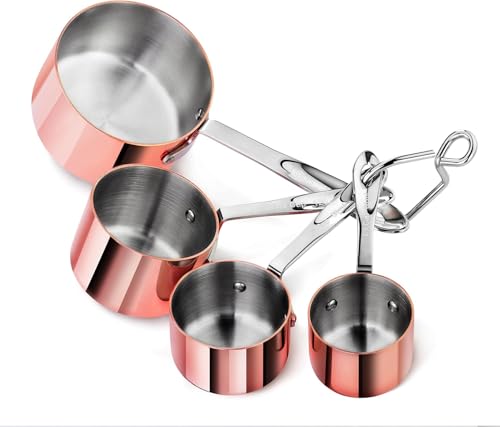 Set de 4 vasos medidores de acero inoxidable miniatura 1