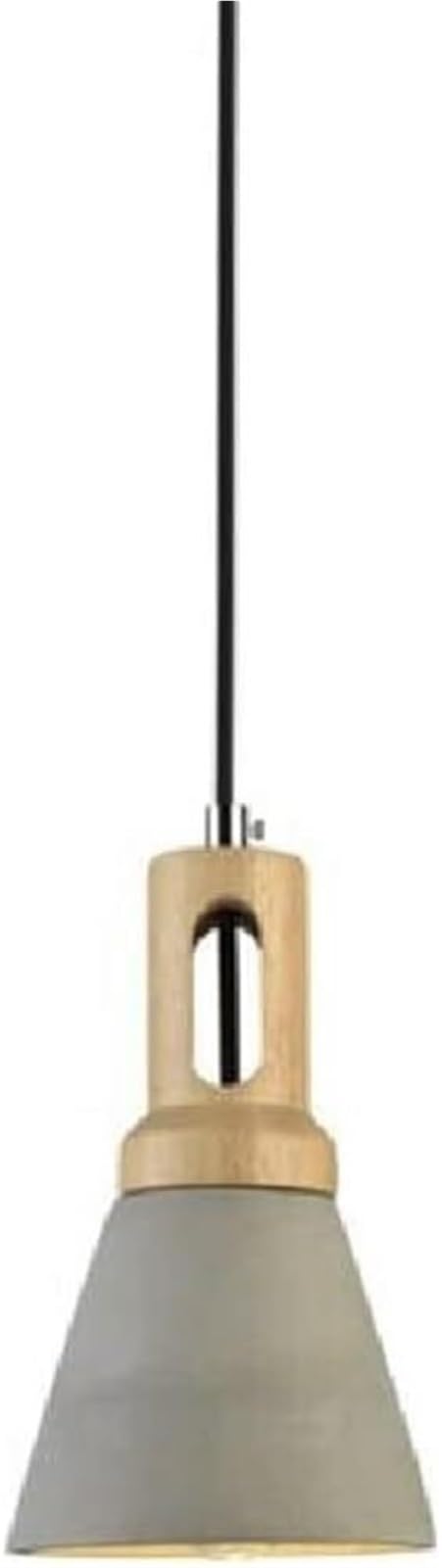 HUAYUSEDF Concrete Solid Wood Pendant Lamp Chandelier Hanging Lighting Ceiling Fixture E26 E27 for Cafe Restaurant(Natural)