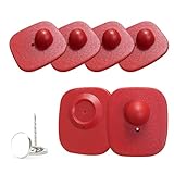 Clothes Anti-Theft Security Tags, 8.2mhz System Chip-Matched Retail Security System Sensors, Square Hard Clothes Tags (Red)